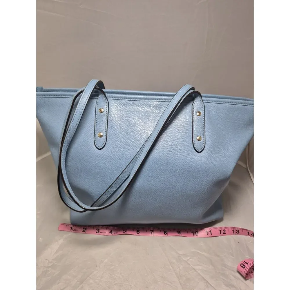 💥 Coach City Zip Leather Women's Tote - Powder Blue Purse Handbag Shoulder Bag